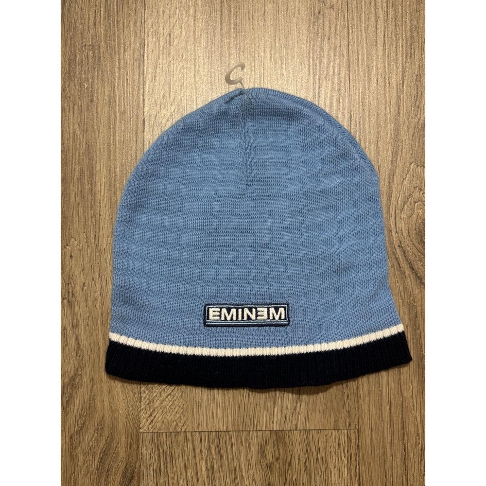 Y2K EMINEM Blue Beanie‎ Hat One Size